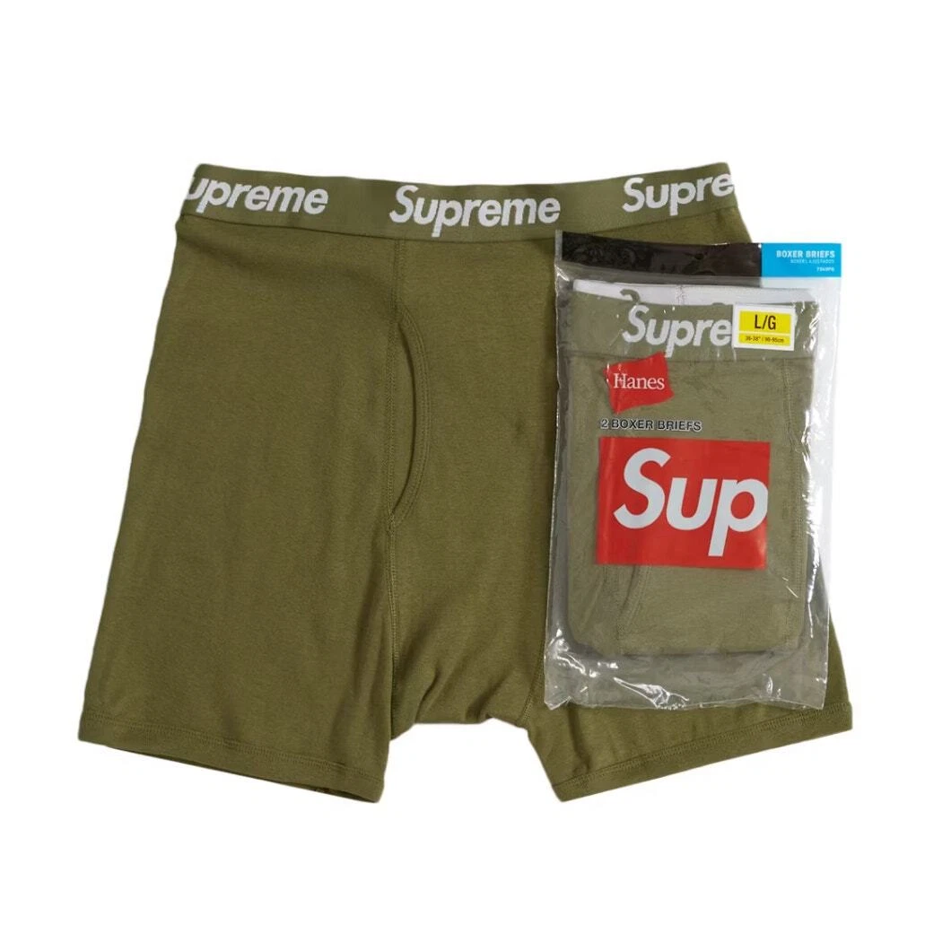 Boxer slip Supreme Hanes (lot de 2) olive