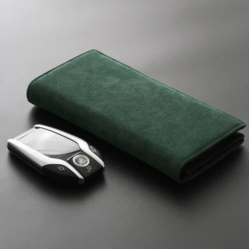 ALCANTARA Wallet Long Fold Holder Bag Luxury Artificial Leather Genuine Leathe - Picture 10 of 13