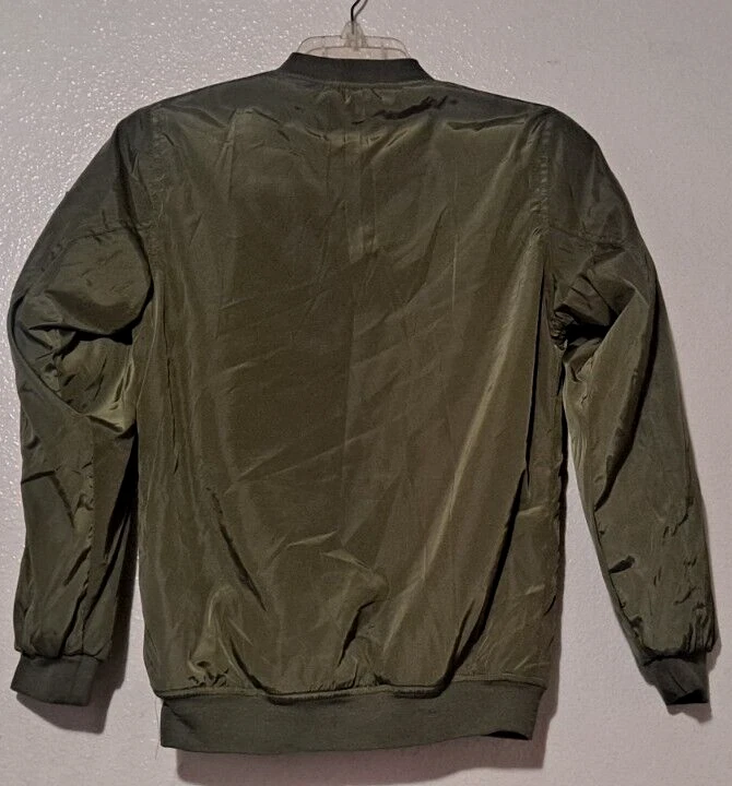 Chaqueta Bomber Rosa Latte Niñas Verde Talla L (12-14) Verde Satinado con Parches Foto 3 de 4