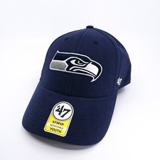 Seattle Seahawks Hat Boys Blue '47 Brand Strap Back Cap Football NFL Youth New