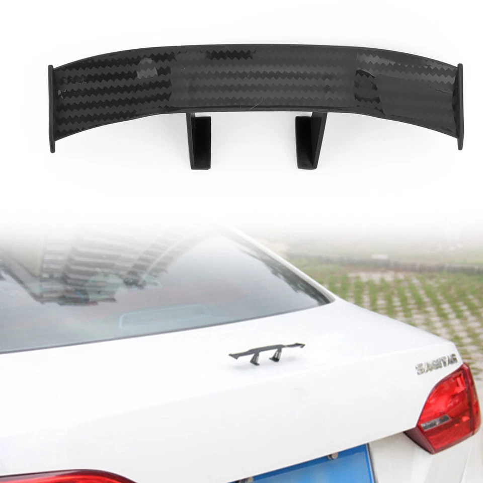 Universal Mini Spoiler Car Auto Tail Decoration Spoiler Wing Carbon Fiber - Image 2 of 4