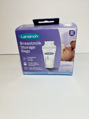Lansinoh Breastmilk Breast Pump Storage Bag - 20470 (100 Count).   Sealed. B57