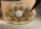 1896 Morgan Silver Dollar Coin Collage Lucite Pen Holder CR-R2