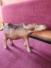 Water Buffalo Hand Carved Wood Art Figurine, teak carved wood,souvenir figure