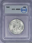 1942 Walking Liberty Half Dollar 50c ICG MS65