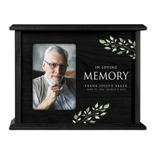 Custom Cremation Urn for Human Ashes Holds 200 cu in w/ 4x6 Photo -Loving Memory