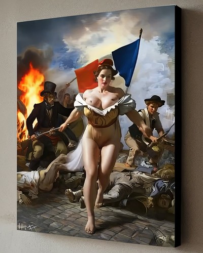 Running Away From Revolution Painting w/COA - Jacob Hitt Framed Canvas 40X30cm - Picture 4 of 4