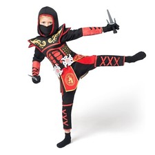 Spooktacular Creations Red Ninja Costume Kids, Boys Outfit Set Halloween Medium