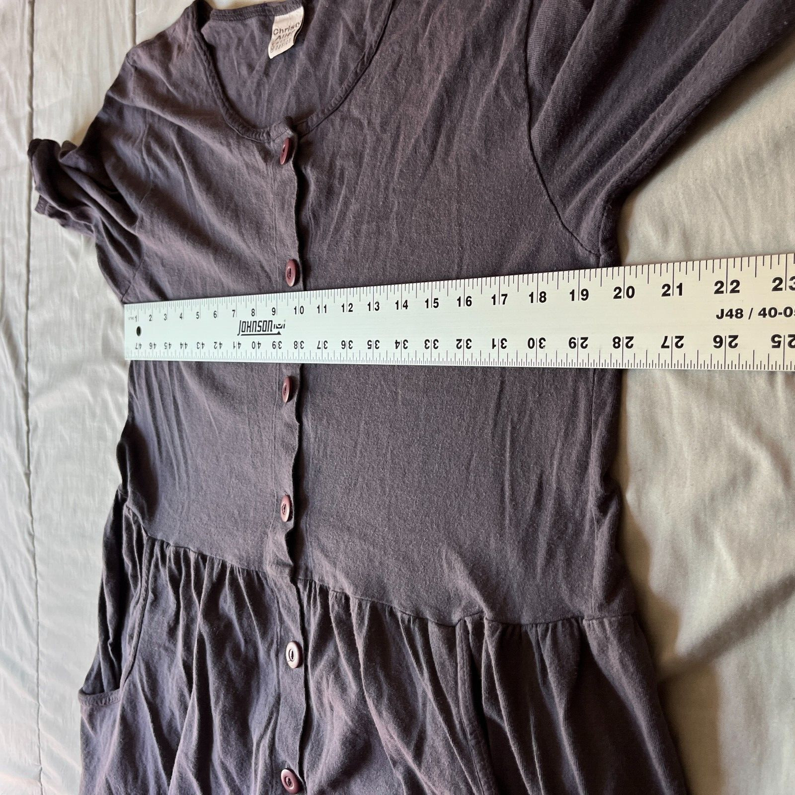 Christy Allen Cotton Basic Button Front Shift Dre… - image 6