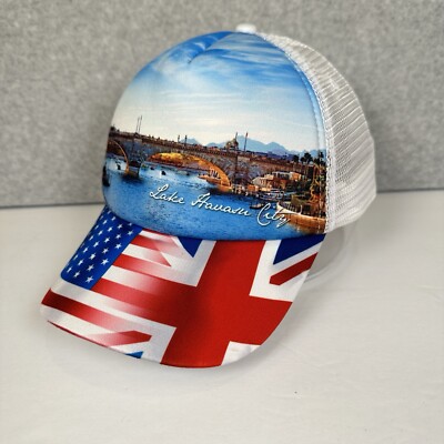 Lake Havasu City Trucker Hat Cap Snapback Adjustable White