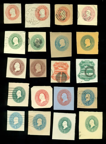 US Stamps, Collection Lot, Postal Stationary Cut Squares. see below