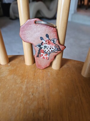 Beautiful Map of Africa Key Holder Ornament Made Of Solid Cow Hide With The Draw