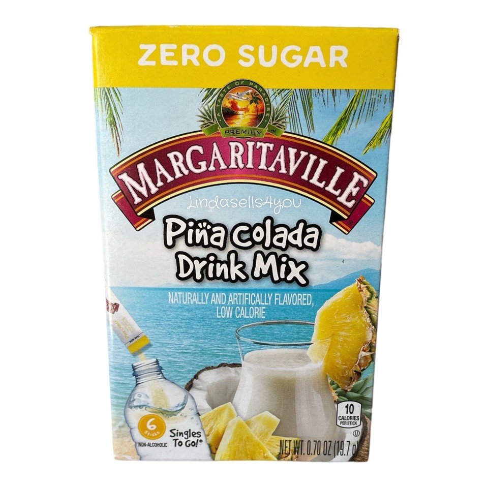 Margaritaville PINA COLADA 4 Pack Set Singles To Go Drink Mix 24 Sticks