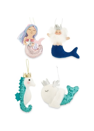 Holiday Time Mermaid themed Ornaments Christmas Decor- 2 Packs, 8 Pieces - NEW - Picture 6 of 6