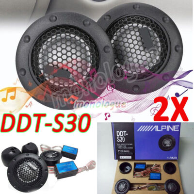 Pair Alpine DDT-S30 360W 2.5CM 1'' Soft Dome Car Audio Speakers Balanced Tweeters