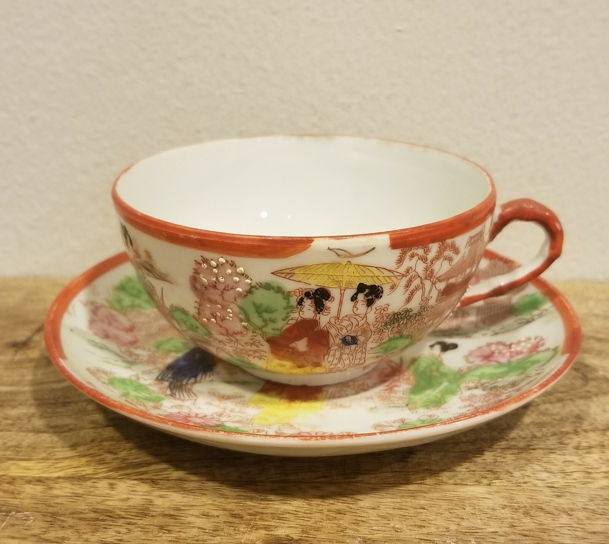 茶 Girls Tea Vtg Geisha Girls Porcelain Tea Cup & Saucer Made In Japan | eBay