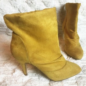 mustard yellow suede boots