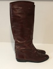 Chocolate Brown Leather Boots, Vintage Size 6
