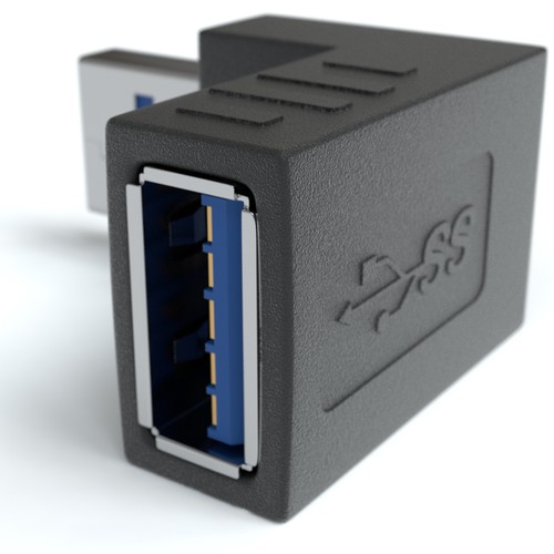 USB 3.0 Winkeladapter A Stecker zu A Buchse 90° zwei Richtungen - Bild 7 von 9