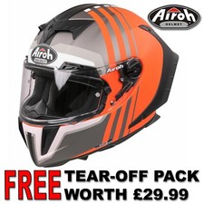 AIROH GP550 FULL FACE MOTORCYCLE HELMET SKYLINE ORANGE MATT TRACK RACE HELMET