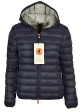 Save the Duck Women's Hooded Puffer Coat - Charcoal Gray - Large