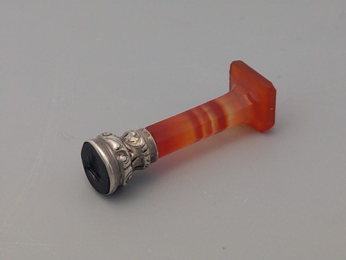 Sello de cera de ágata en miniatura tallado con cresta familiar - Imagen 8 de 14