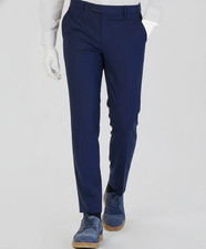 Calvin Klein Boys Blue Slim-Fit Infinite Stretch Machine Washable Suit Pants 10