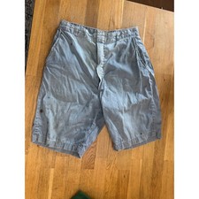 VTG 60s 70s Distressed Utility Camp Shorts Painted Thrashed Workwear Talon Zip S
