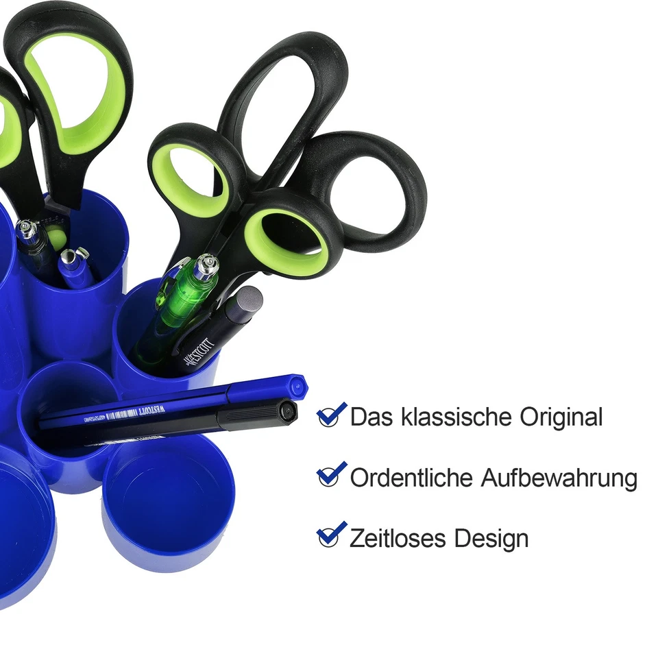 Stiftehalter Blau Moderner Schreibtisch Utensilien Organizer Büro Schule Uni - Bild 3 von 4