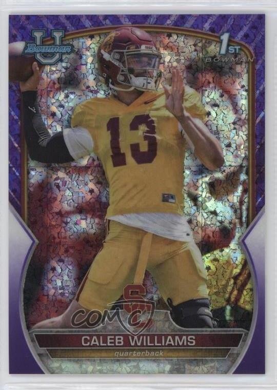 2022 Bowman U Chrome Purple Mini-Diamond Refractor /399 Caleb Williams #50 02d2