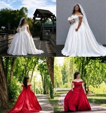 Brautkleid A-Linie schleier mit 3D Blüten Ab...