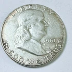 1961 Franklin Half Dollar - 90% Silver - Circulated Coin #6629