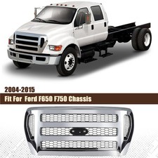 For 2004-2015 Ford F-650 F-750 Chassis Front Grille Grill Chrome Assembly