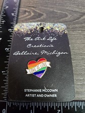 LGBT Pride Support Love Is Love Rainbow Heart Enamel Pin X1