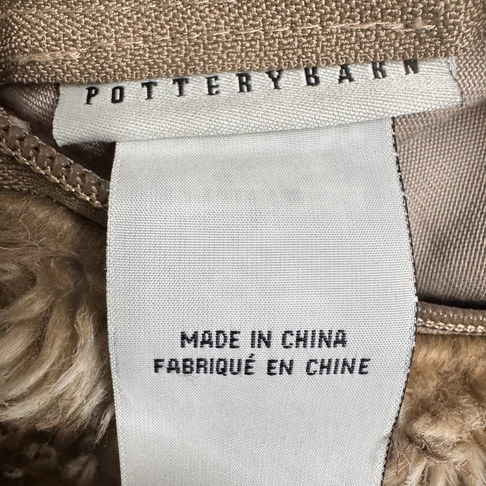 Pottery Barn Faux Fur Throw Pillow Cover Brown Square Plush Luxe Cozy 26x26 - Image 4 of 4