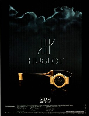 1986 Hublot MDM Geneve Watches Print Ad - Quartz Movement 18K Gold 