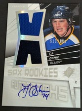 2008-09 SPX Rookie Jersey Auto #158 T.J. Oshie RC #/999 St Louis Blues 