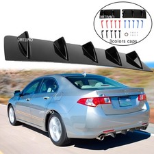 Car Rear Lip Bumper Valance Diffuser Spoiler 5fins Blackredblue For Acura Tsx Car Rear Lip Bumper Valance Diffuser Spoiler 5fins Blackredblue For Acura Tsx