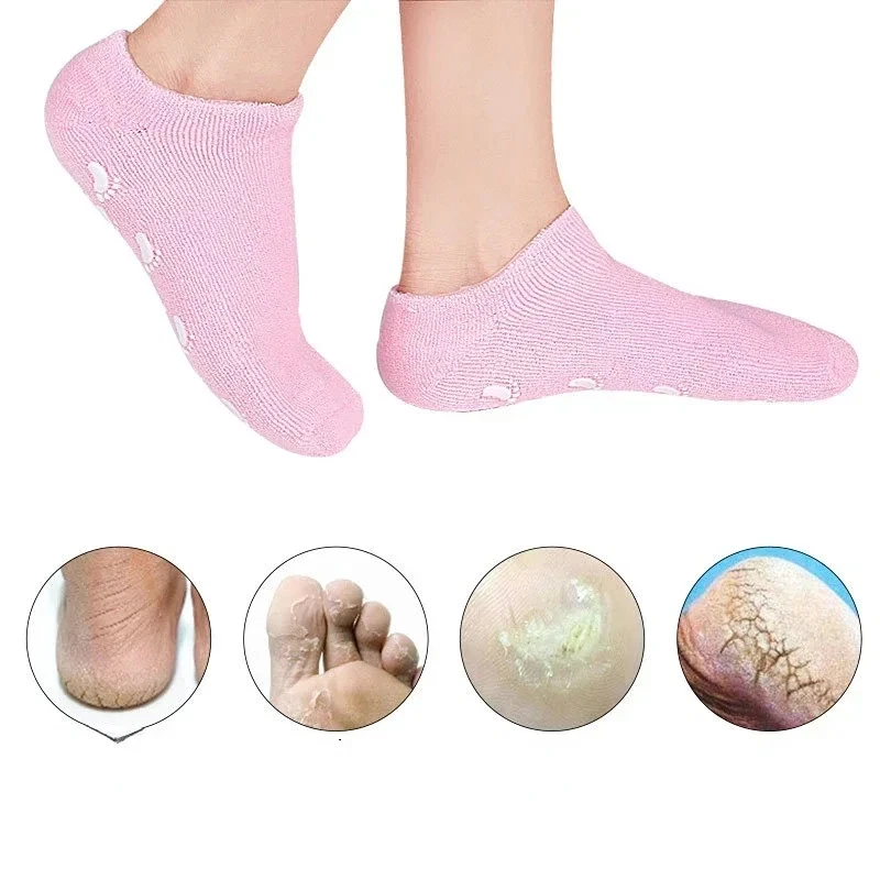 Moisturizing Gel Socks Exfoliating Silicone Foot Care Cracked Heel Tool 1 Pair - Image 2 of 4