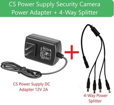 CS Power Supply DC Adapter 12V 2A for Night Owl Camera  Splitter CS-1202000  