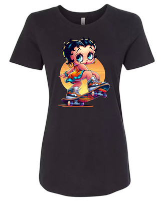 Retro cartoon Skater Girl Graphic T-Shirt for Women