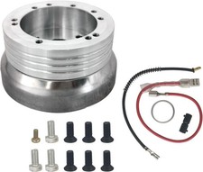 5 6 Hole Steering Wheel Hub Adapter Installation Kit Compatible With Silver