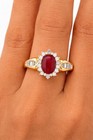 GENUINE 1.20 Cts RUBY & DIAMOND RING 10K GOLD - Free Certificate Appraisal - NWT — photo 3