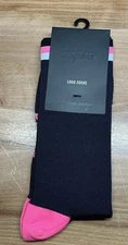 Rapha Logo Socks Black/Pink Size LRG New