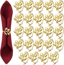 Table Decoration Accessories (Gold), Wedding Adornment, 24 Pieces Leaf Napk