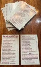Lot of 100 Traditional Catholic Prayer Card - Litany Poor Souls In Purgatory