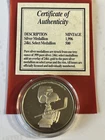 1996 Peanuts® Snoopy 1 oz. .999 Silver Round Hockey w COA Coin 1/1996 Medallion!
