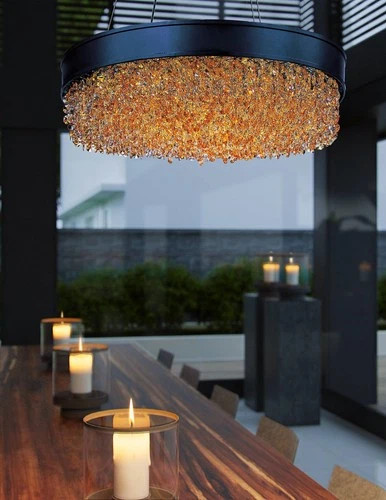 Maxim Mystic 24" Wide Bronze Modern Crystal LED Pendant Light - Picture 7 of 7