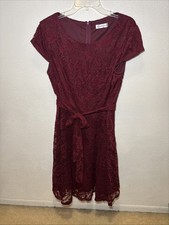 MUADRESS Dress Women Sz 2XL XXL Burgendy Lace Knee Length Formal