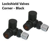 Thermostatic TRV Radiator Valves Set Angled/Corner/Straight Lockshield One Pair